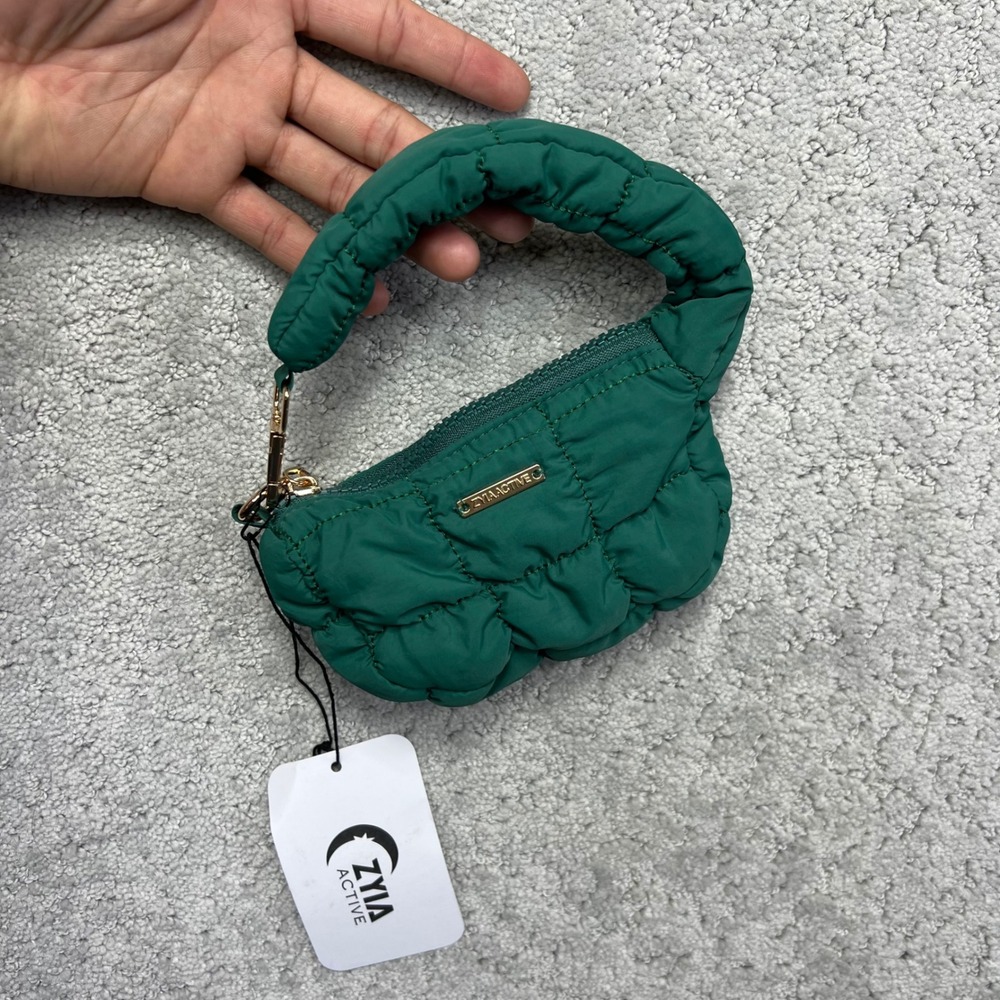 Zyia Active Green Baby Bubble Tote Quilted Mini Bag Puffer Handbag 3370 NWT